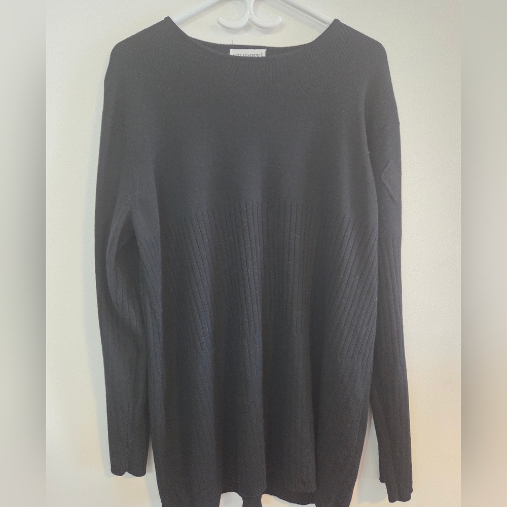 Holt Renfrew contrast ribbed merino wool sweater Sz XL